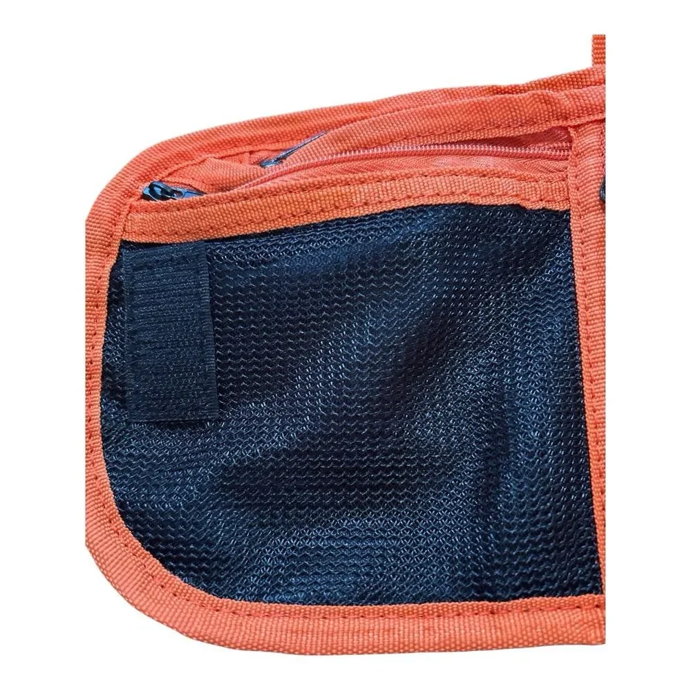 Travelocity Travel Bag Bright Orange Neck Wallet/Passport Holder